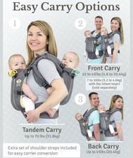TwinGo Carrier - Air Model - Cool Grey - Twin Baby Carrier