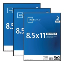 8.5x11 Black Front Loading Picture Frame Set of 3 Wall Document Photo Frames