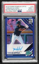 2019 Panini Donruss Optic Blue Prizm 45/75 Yordan Alvarez PSA 9 MINT Auto v1x