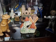 Vintage Old Aquarium Ceramic Gorgeous Japan Swim Through Wind Mill Ornament 