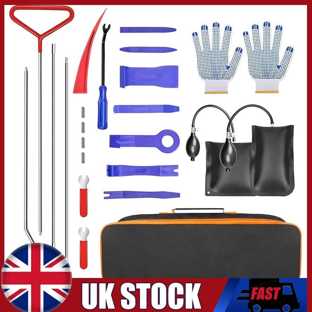 24Pcs Car Window Door Emergency Open Key Lost Lock Out Unlock Tool Kit UK