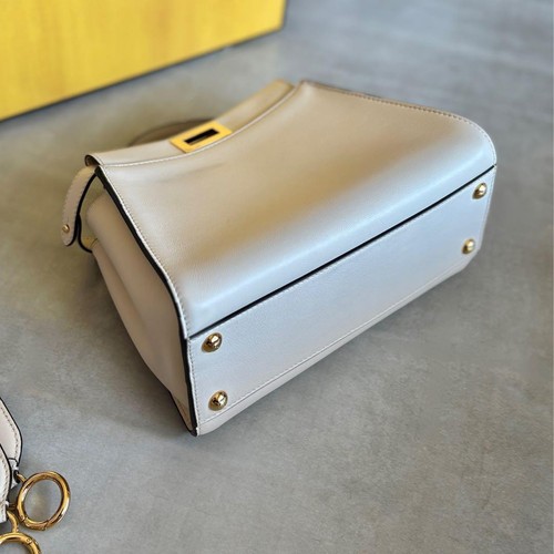FENDI White Leather Peekaboo Mini Bag Strap Made in Italy w/ Box and Papers - Picture 8 of 15