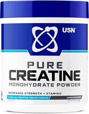 USN Micronized Creatine Monohydrate Powder, Unflavoured - 500G, Energy Drink For