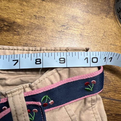 Gap Khaki Pants With Cherry Belt Girl’s Size 6 Slim - Picture 8 of 9