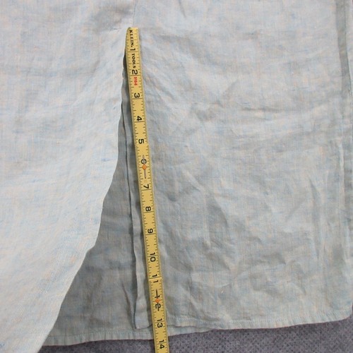 FLAX Designs Linen Skirt Small Pull-On Back Slit With Pocket Elastic Waist New - Picture 8 of 12