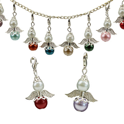 15x Schutzengel Anhänger 4cm Bunt Charms Perlen Engel Perlenengel Geschenk