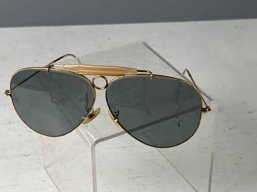 Vintage 1960s 70s Bausch & Lomb Ray Ban USA Aviator Sunglasses Wrap Excellent - Picture 5 of 9
