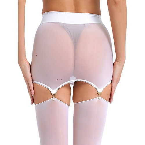 Womens Thigh-High Stockings Transparent Bodystockings Wide Elastic Waistband - Bild 36 von 72