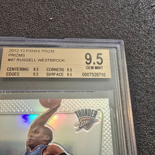 2012-13 Panini Prizm Silver Russell Westbrook #47 BGS 9.5 Gem Mint Thunder - Picture 3 of 13