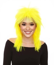 Adult Women's 80's Rocker Style Yellow Wig HW-942A