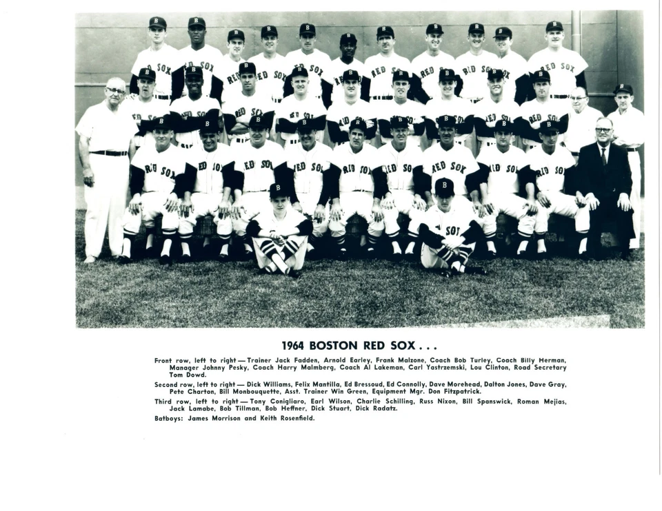1964 BOSTON RED SOX TEAM 8X10 PHOTO YASTRZEMSKI PESKY BASEBALL FENWAY