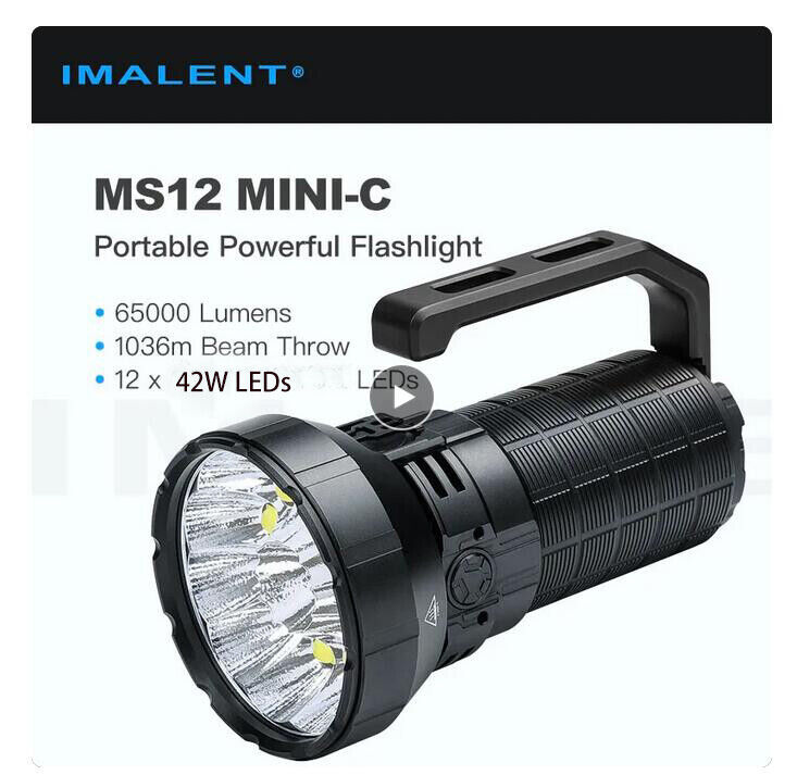 Imalent MS12 MINI-C 65000Lumen 1036m Rechargeable Flashlight Imalent MS12 MINI-C 65000Lumen 1036m Rechargeable Flashlight