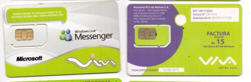 BOLIVIA Phonecards 10 Sim Card VIVA ENTEL TIGO Scarce - Picture 3 of 12