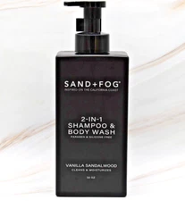 SAND + FOG Vanilla Sandalwood 2-in-1 Shampoo & Body Wash Pump Dispenser