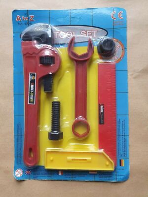 2 X WERKZEUG SET KINDER SPIELZEUG KINDER BASIC LERNSPASS SPIELEN AKTIVITÄT SICHER BUNT