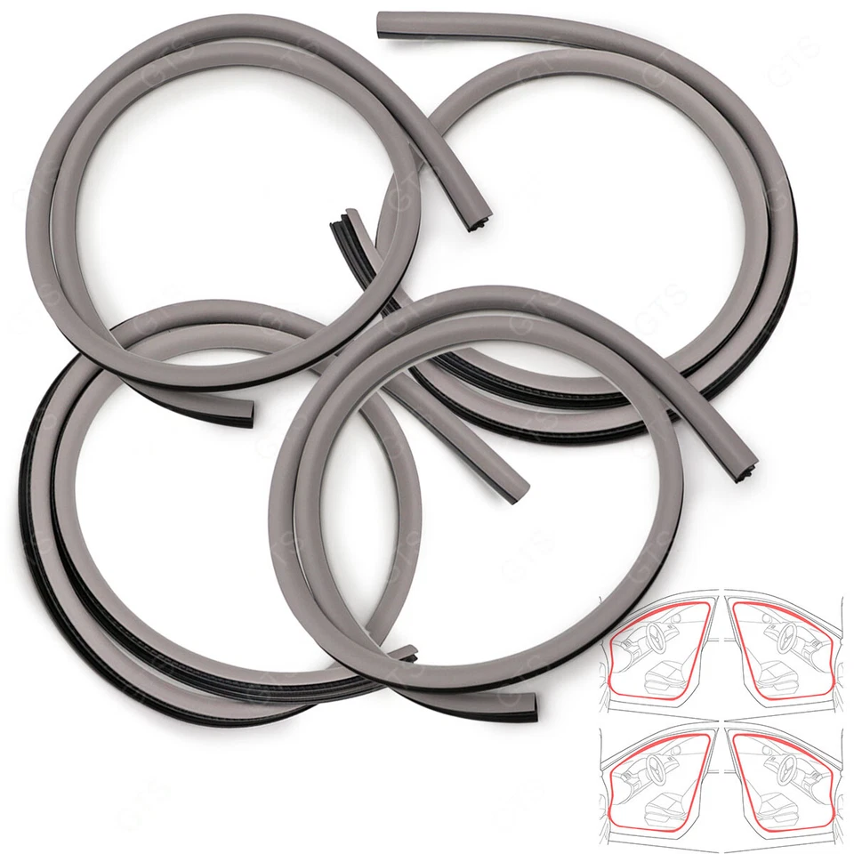 Fits Isuzu D-Max Dmax 2003 08 10 Set 4Dr Opening Door Rubber Weatherstrip Seal - Image 4 of 4