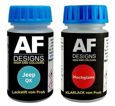 Lackstift für Jeep QK Aqua Perl Metallic Klarlack je 50ml Autolack Basislack SET