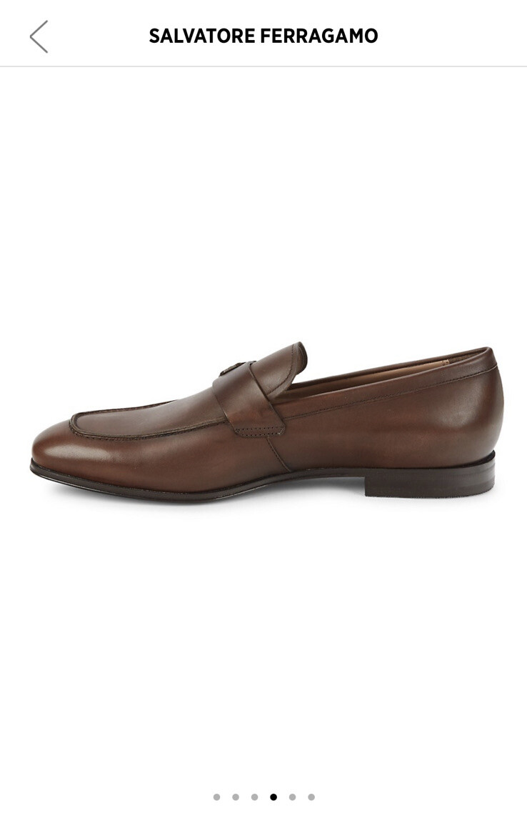 New Auth Salvatore Ferragamo Riben Men Brown SF Leather  display picture 3