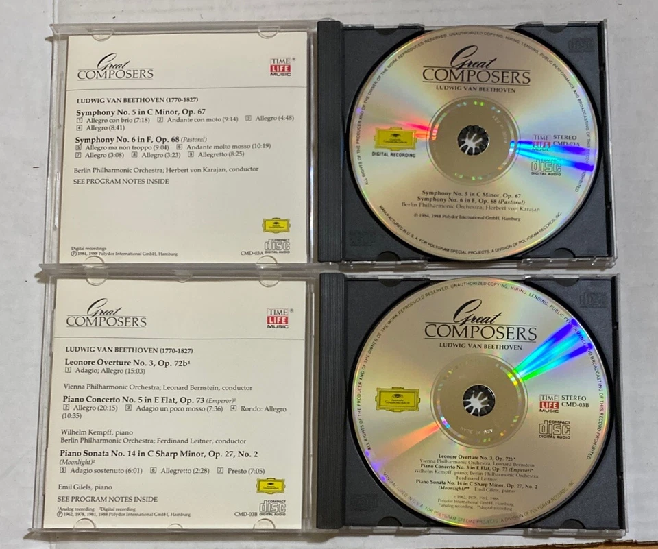 Time-Life Music Great Composers Beethoven 2 CDs CMD-03 Polydor Records - Image 3 of 4