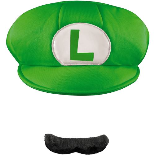 CAPPELLO CON BAFFI LUIGI SUPER MARIO WORLD OF NINTENDO CARNEVALE COSPLAY |  eBay