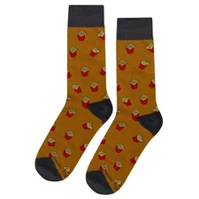 NWT Small Fry Dress Socks Novelty Men 8-12 Orange Crazy Fun Sockfly