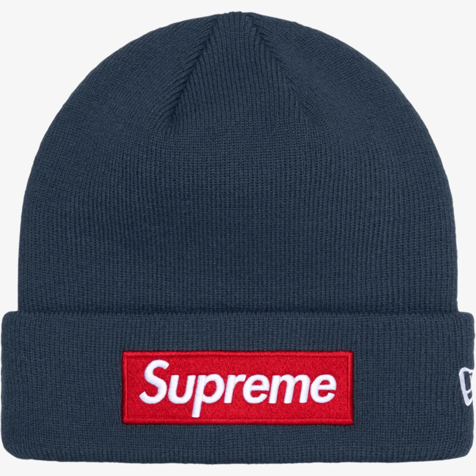 Bonnet bonnet neuf Supreme FW24BN13 New Era boîte logo taille unique MARINE