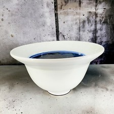 Vintage Hand Made Celadon Glaze Light Green Bowl Dish Cobalt Blue Artist Signed