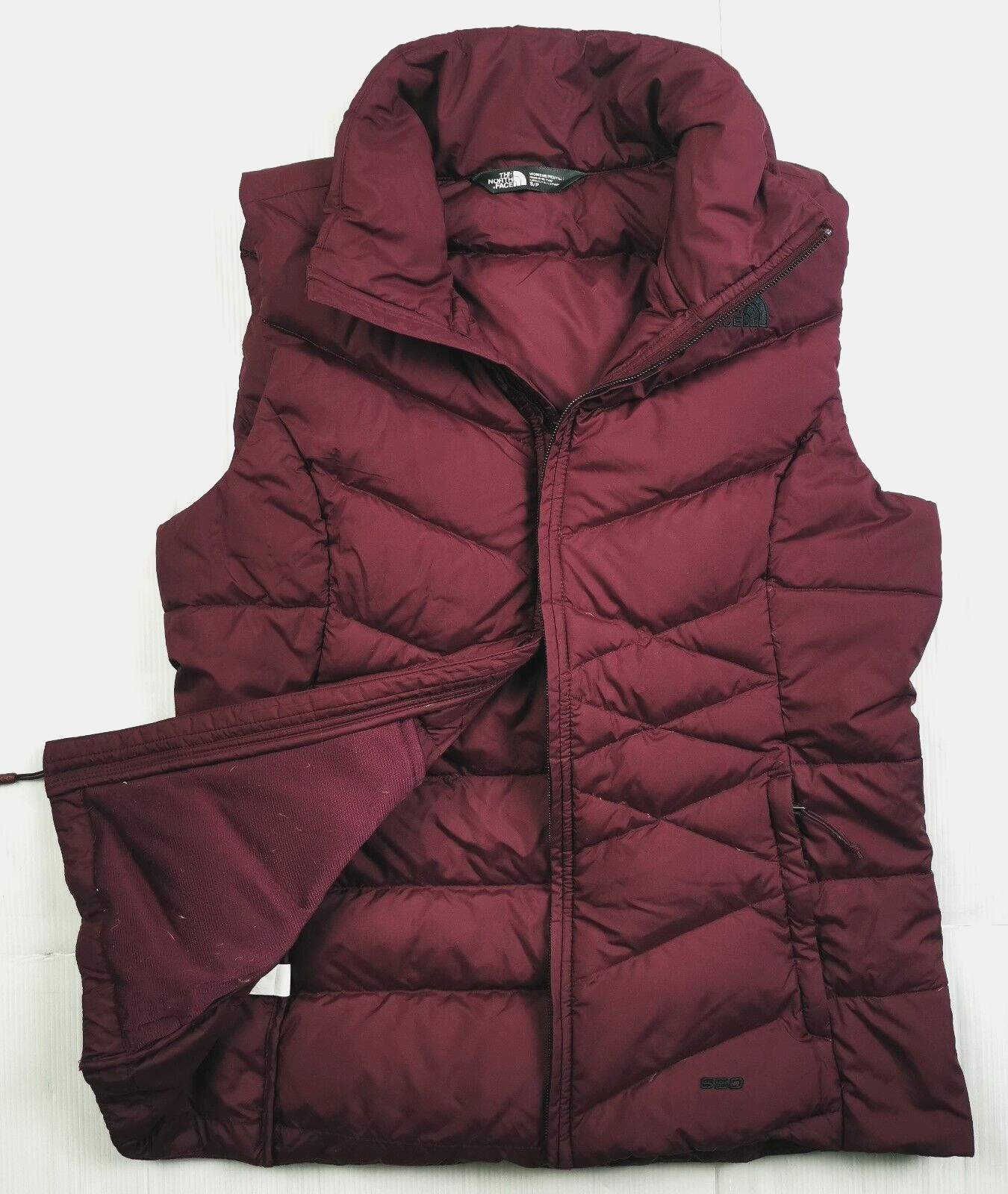 burgundy down vest
