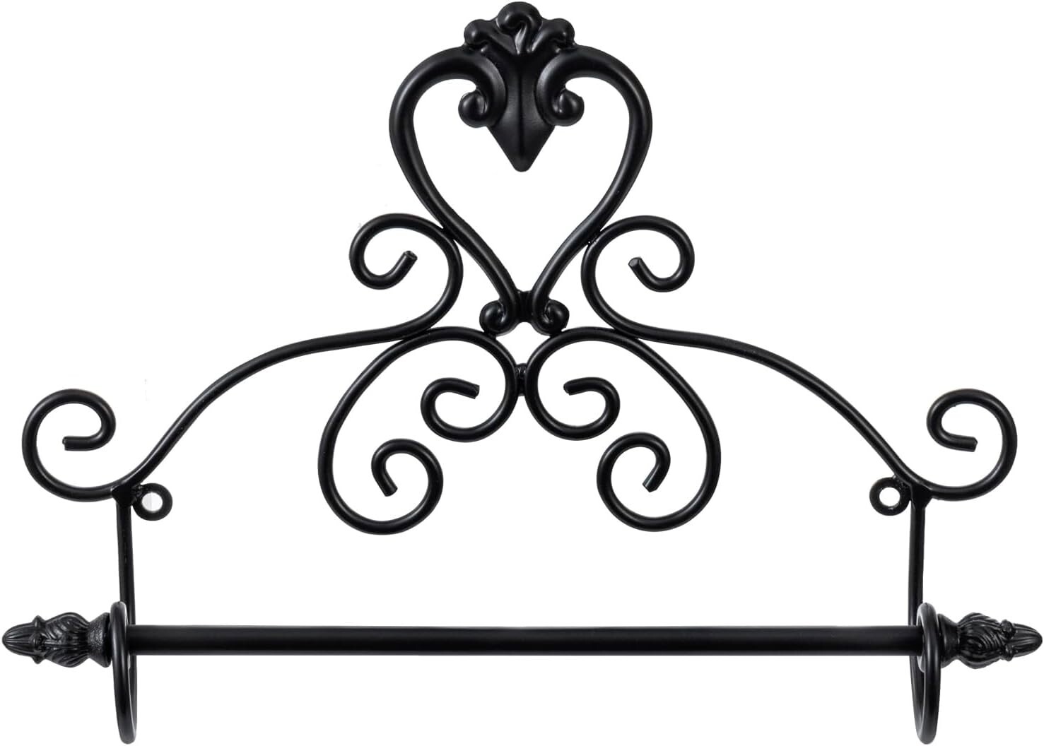 12 Inch Wall Mounted Black Metal Towel Holder Bar, Hanging Bathroom