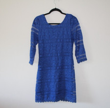 Xhilaration Womens Dress Crochet Lined Blue Size Medium Sleeveless