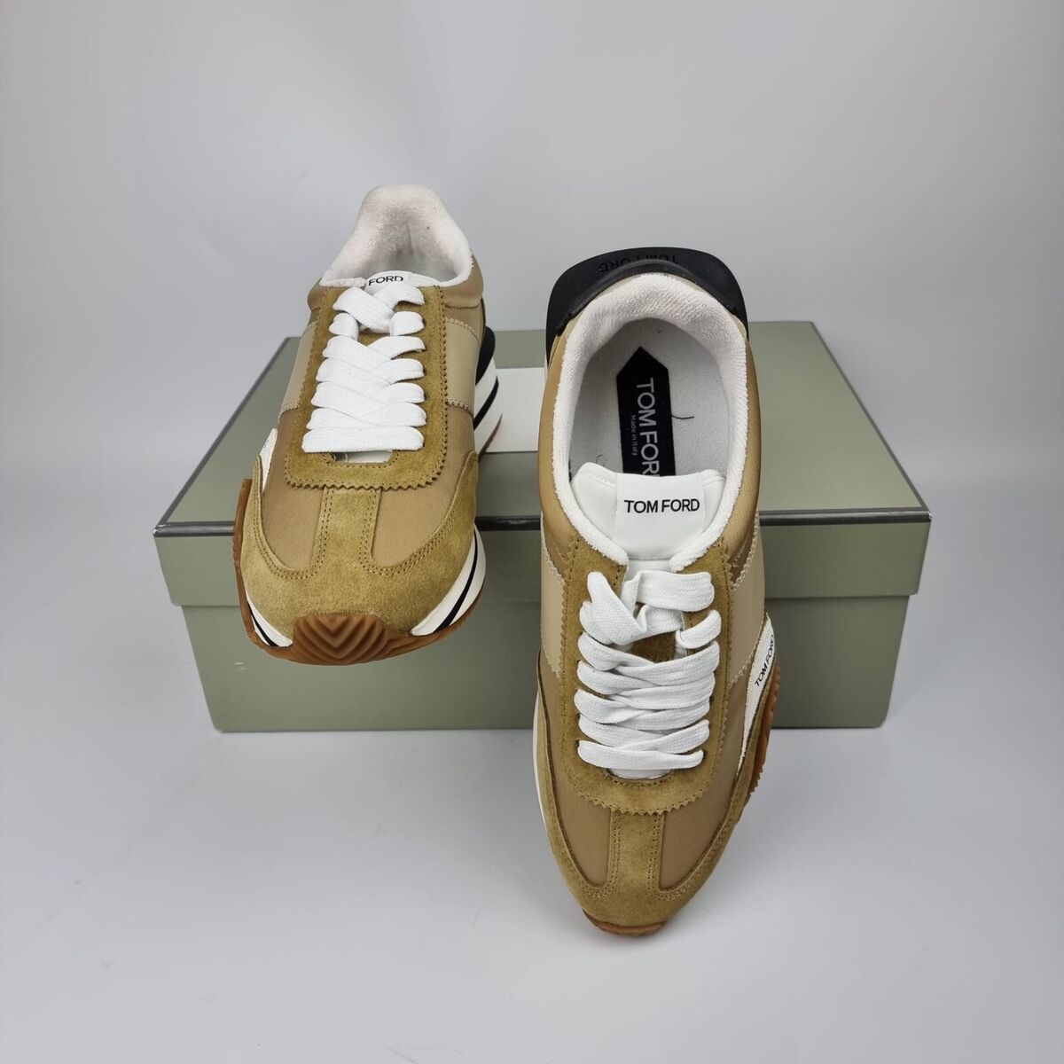 TOM FORD James Beige Low Top Sneakers New Size US 7.5 EU TOM FORD James Beige Low Top Sneakers New Size US 7.5 EU