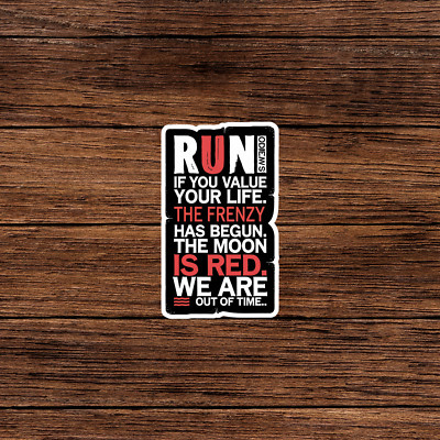 Run If You Value Your Life Funny Workout Motivational Sticker Decal #1560