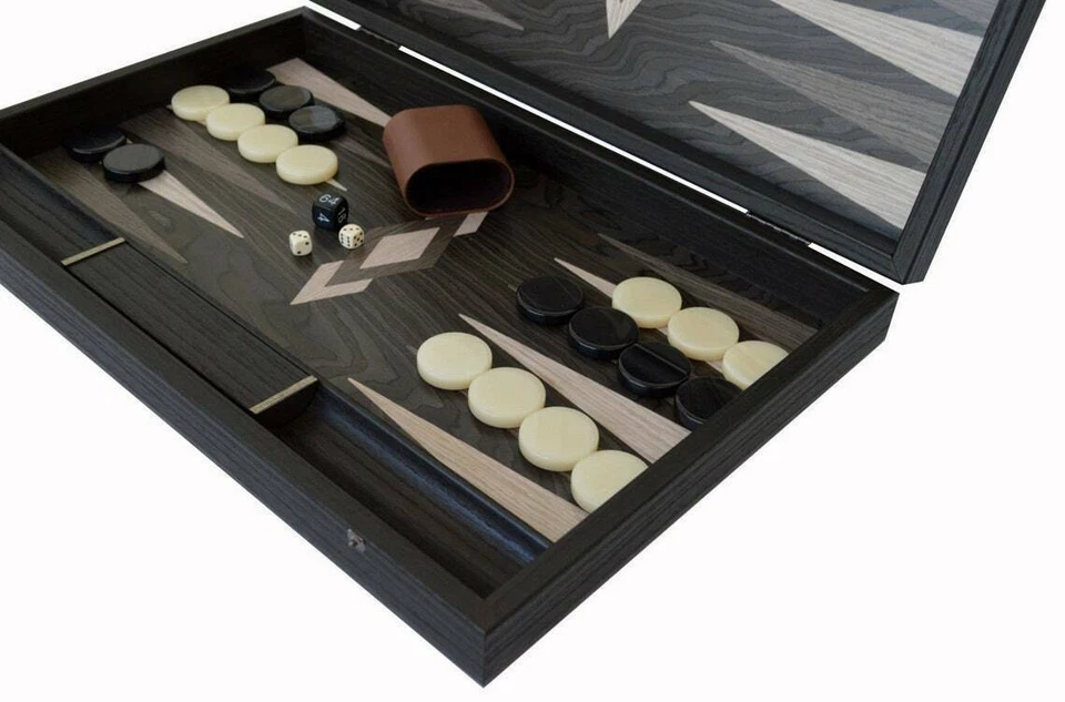 Manopoulos Ebony Burl Luxury Backgammon Set - Handmade in Greece - Image 4 of 4