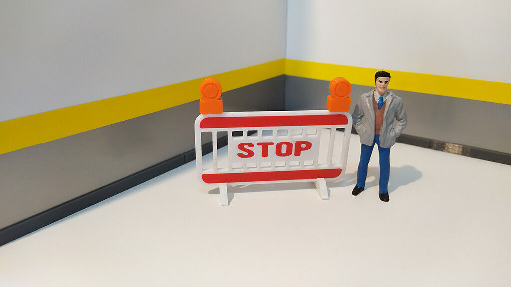 4 Vallas obras STOP escala 1:32 Decoración Slot, Scalextric