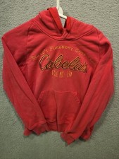 Cabela's Womens Hoodie Sweatshirt Size Small Pink Embroidered Logo Heavy
