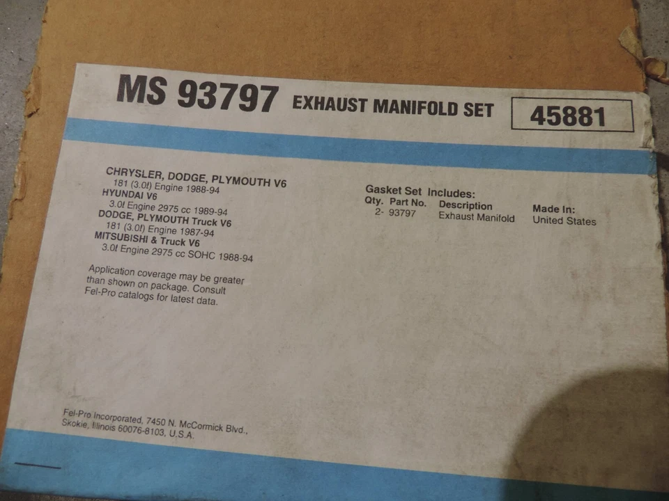 Exhaust Manifold Gasket Set Fel-Pro MS 93797 Foto 2 de 4