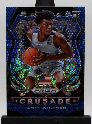 2020-21 Panini Prizm Draft James Wiseman Crusade RC Blue Fast Break #037/175