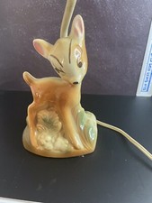 Vintage Disney Working Bambi Lamp-inscribed With Bambi -all Orig.-no Shad