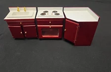 Concord Miniatures  Kitchen Sink, Oven/Hotplates/Cupboard Dollhouse Furniture