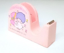 LITTLE TWIN STARS 1976 Sanrio Japan mini dispenser per nastro adesivo rosa vtg