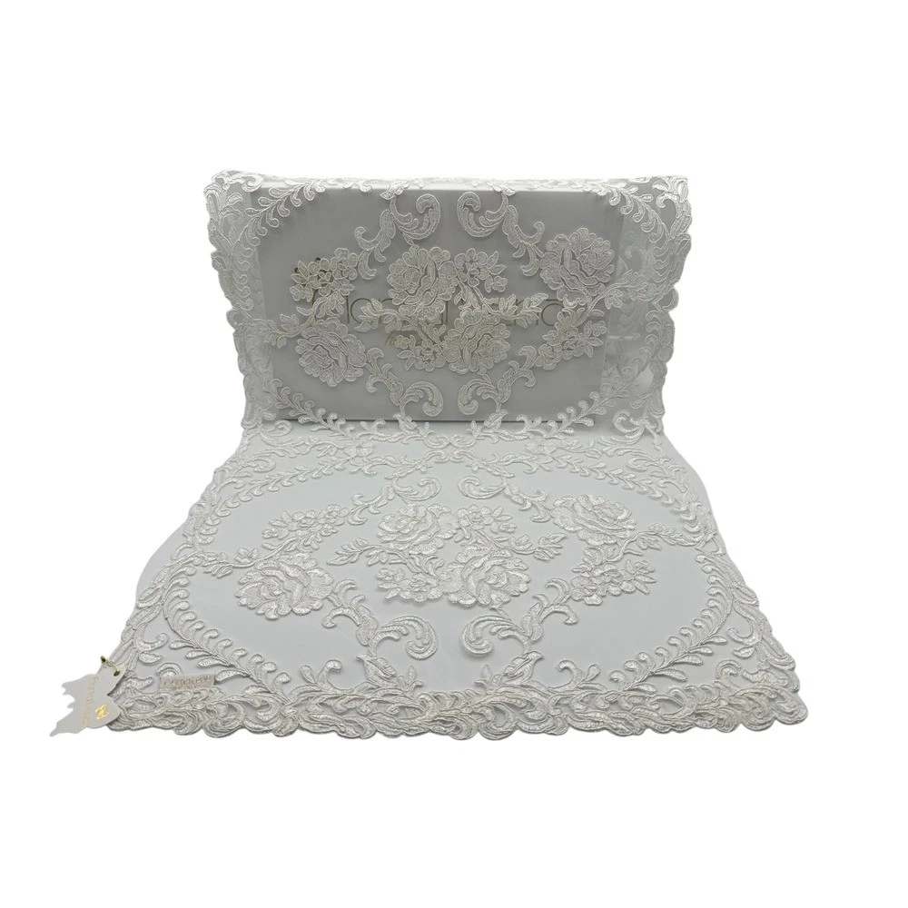 Tovaglia Rettangolare In Pizzo Ondulato 140x240cm Beige - Elegante E Resistente Per Tavolo Da Pranzo, Cucina E Picnic All'Aperto