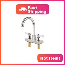 Bar Sink Faucet,4-Inch Centerset,5.7-Inch-High Spout,Brushed Nickel For Com...