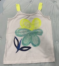 Gymboree Girls White Bright and Glittery Flower Tank Top Size M (7-8)