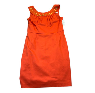 NEW Trinka Turk Women's Size 10 Orange Sleeveless Lined Sheath Dress