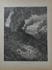 Antique Gustave Dore Art Print Chactas and Atala The Fire in the Forest 1880