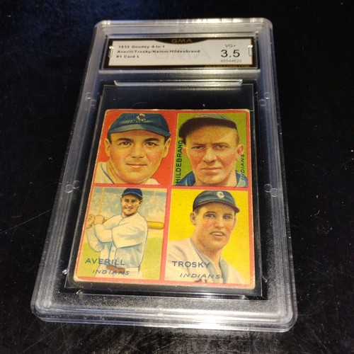 1935 Goudey 4-in-1 Earl Averill Hof GMA 3.5 - Picture 1 of 3
