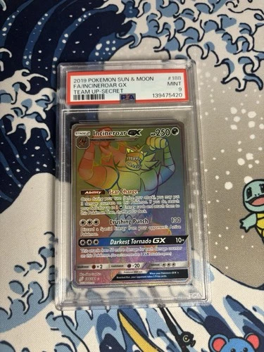 Incineroar GX 147/145 S&M Guardians Rising Secret Rare Holo Pokemon - PSA 9 MINT