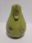 Vintage Studio Pottery Handled Vase Green Pear Crackle Glaze Signed JW Heavy MCM — photo 2