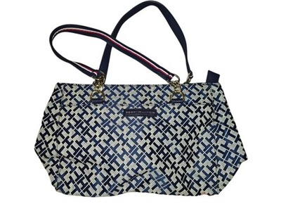 Tommy Hilfiger Medium Blue Monogram Bag   Signature TH Design