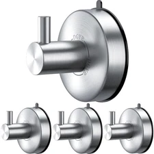 Suction Cup Hooks for Shower Brushed Nickel Towel Hooks Hanger Bathrooms SUS 304